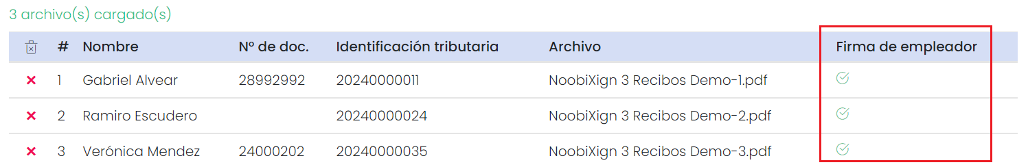 Archivos firmados localmente