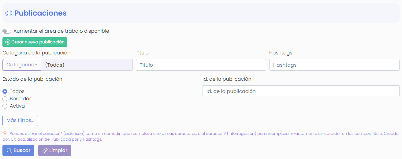 Consulta de publicaciones